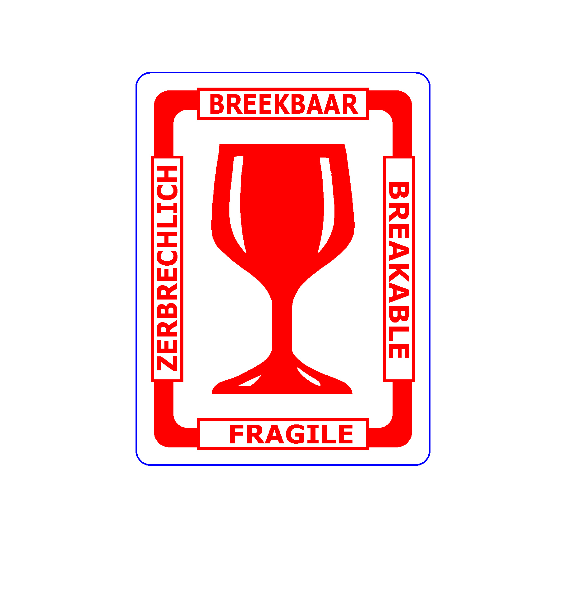 Etykiety samoprzylepne FRAGILE Wielojęzykowe Międzynarodowe 80 x 107 10.000 szt.